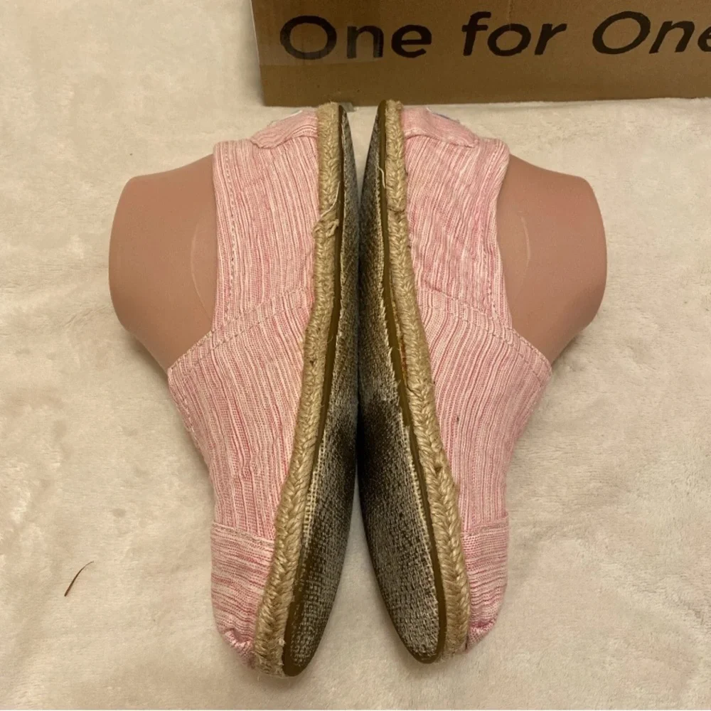 Toms Pink And White Striped Espadrilles